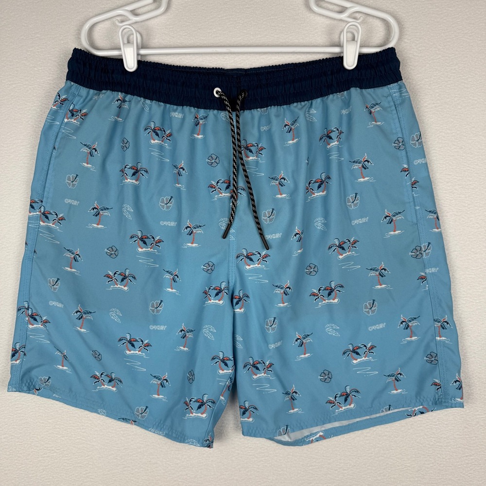 Oakley Tropics B1B Rc 18" Beach Short Mens XL Palm Tree Swim Trunks FOA403017